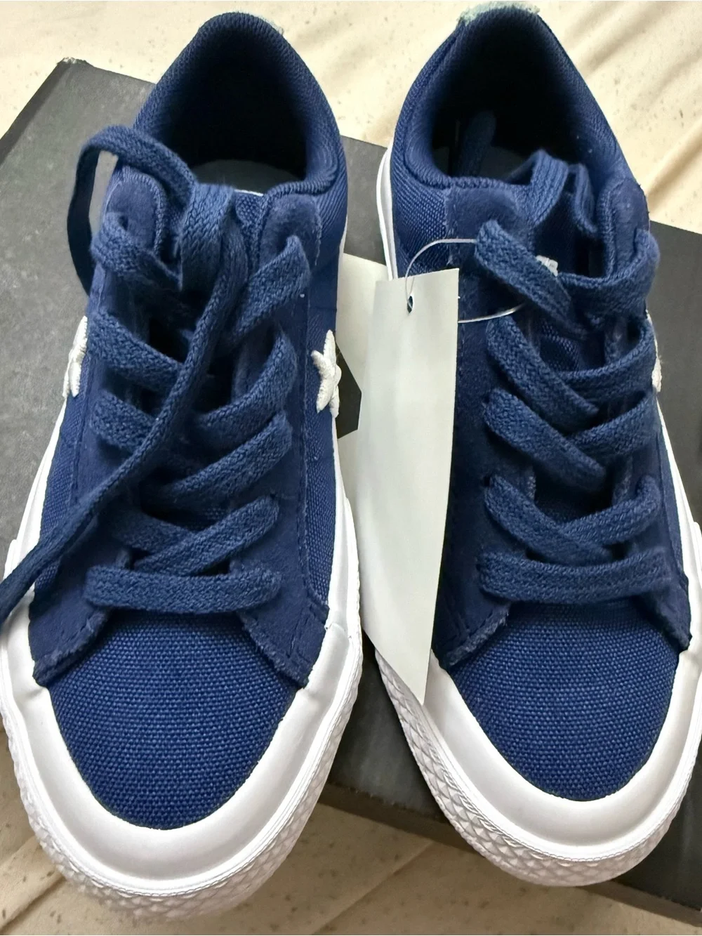 Converse Kids Navy Blue Canvas Lace-Up Sneakers